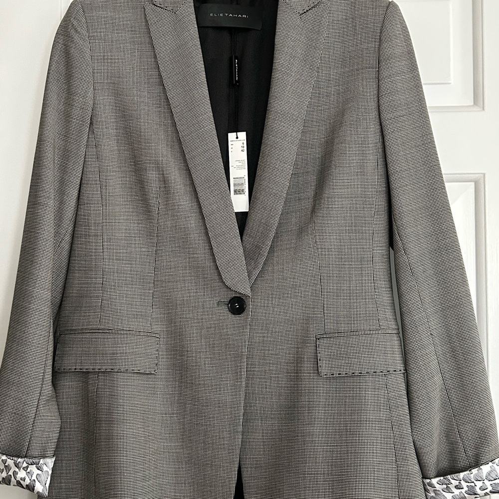 Gray/Black Blazer with Black Button